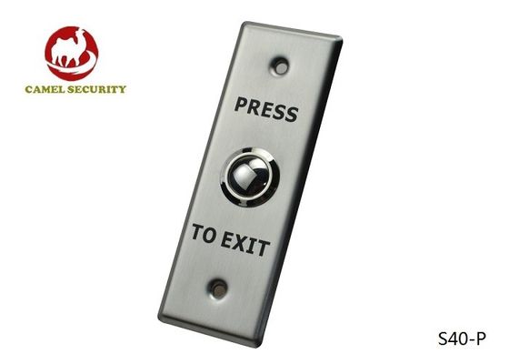 N.O / COM Contacts Slim Press To Exit Switch , Round Corner Stainless Steel Push Button