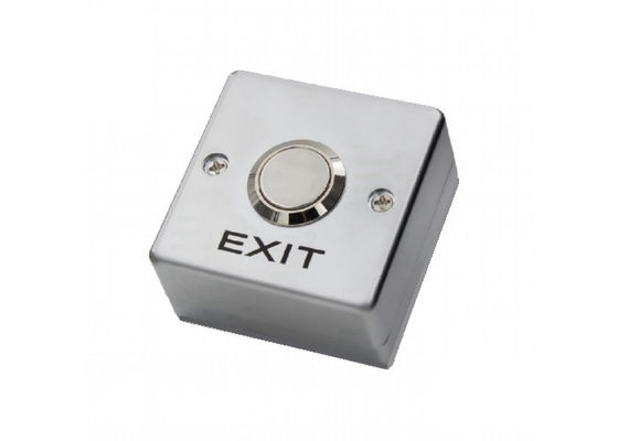 European Standard SPDT Push Button To Exit , 53 * 53mm Door Release Push Button Zinc Alloy Panel