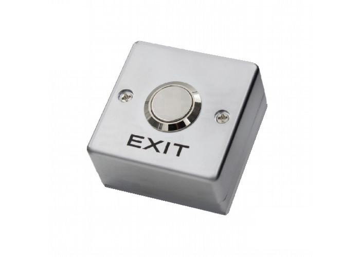 European Standard SPDT Push Button To Exit , 53 * 53mm Door Release Push Button Zinc Alloy Panel